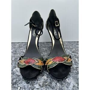 LORIBLU Heels Women's 39 Snake Print Heels Sandal Made In Italy Multicolor